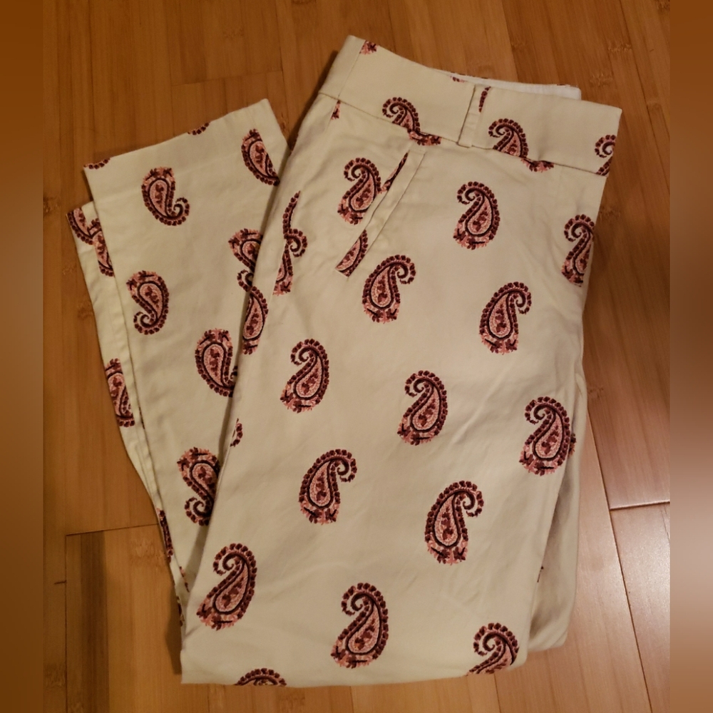 Ann Taylor Loft Pants Womens Size 4 Marisa Floral Paisley Ankle